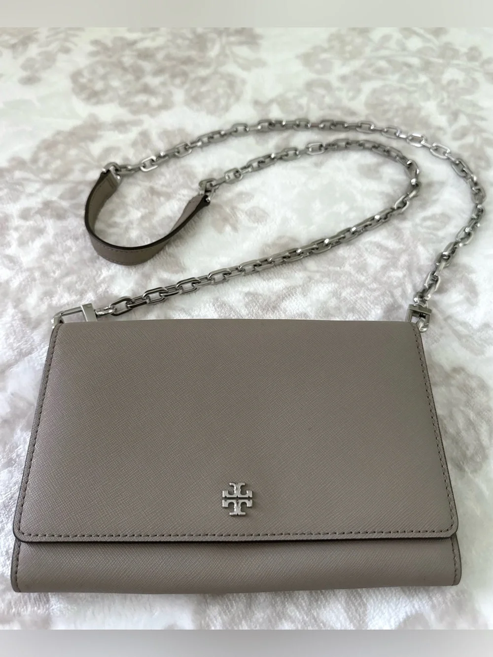 Tory Burch Robinson Leather Chain Crossbody Bag Clutch Shoulder Bag